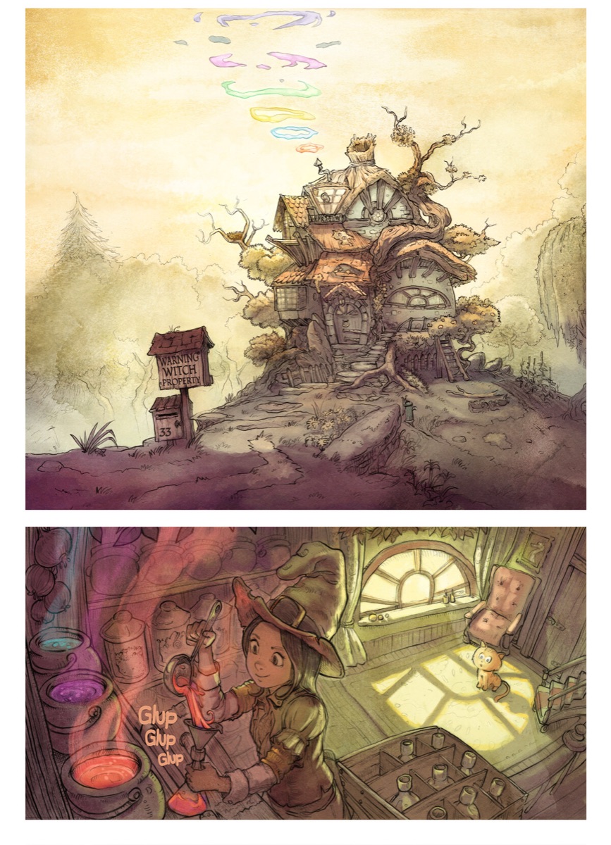 A page from Pepper and Carrot episode 2, Rainbow Potions.