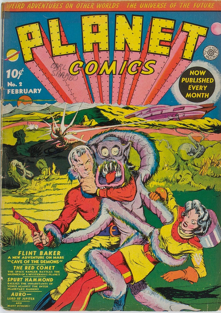 The cover of Planet Comics number 2, February 1940.