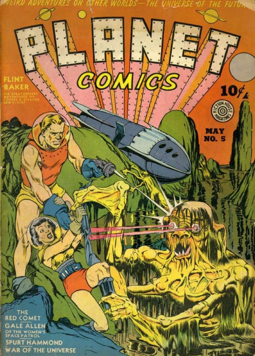 The cover of Planet Comics number 5, May 1940.